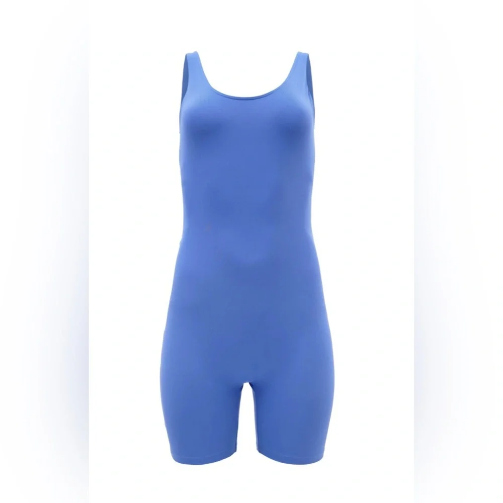 GIRLFRIEND COLLECTIVE Bike Unitard Workout Gym Onsie One Piece Blue Onsie‎ 2XL